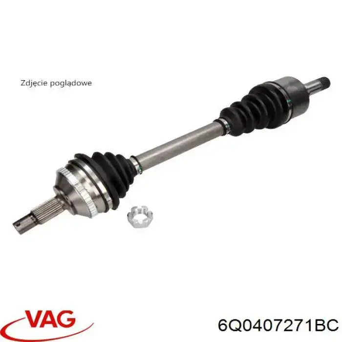 6Q0407271BC VAG árbol de transmisión delantero izquierdo