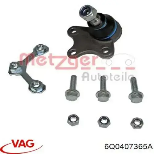 Rótula de suspensión inferior izquierda 6Q0407365A VAG
