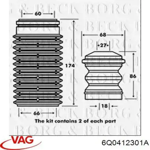 Tope de amortiguador delantero VAG 6Q0412301A precio, desde 7,18 EUR