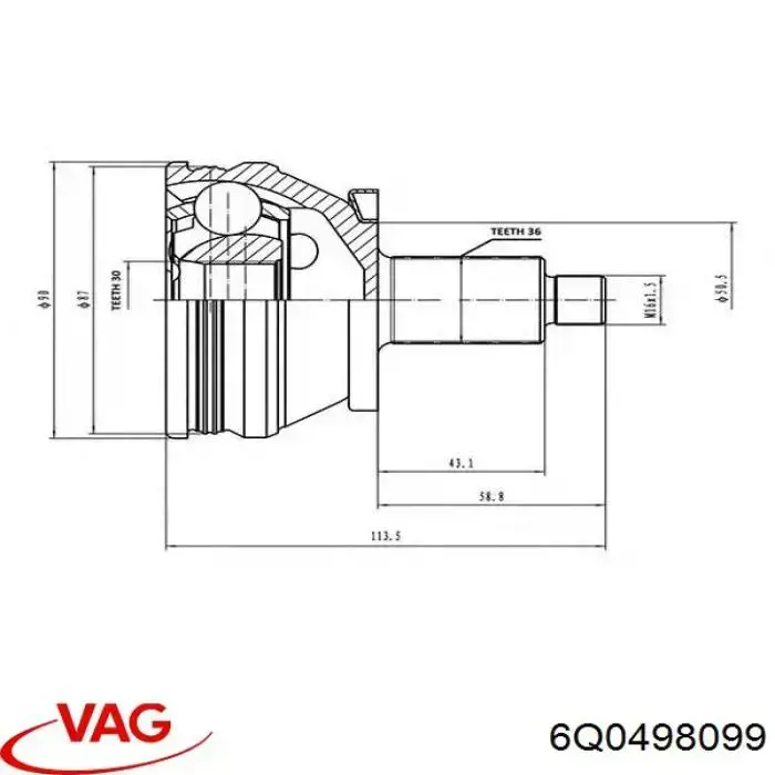 Junta homocinetica 6Q0498099 VAG