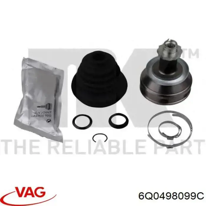 Junta homocinética exterior delantera VAG 6Q0498099C