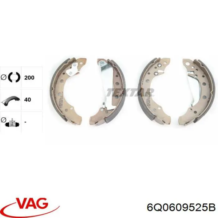 Zapatas de freno de tambor traseras VAG 6Q0609525B precio, desde 22,75 EUR