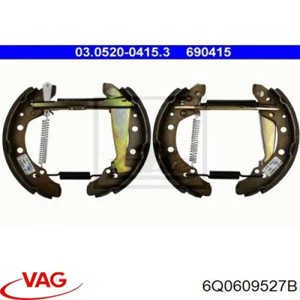 Zapatas de freno de tambor traseras VAG 6Q0609527B precio, desde 22,75 EUR