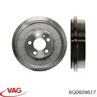 Tambor de freno trasero 6Q0609617 VAG