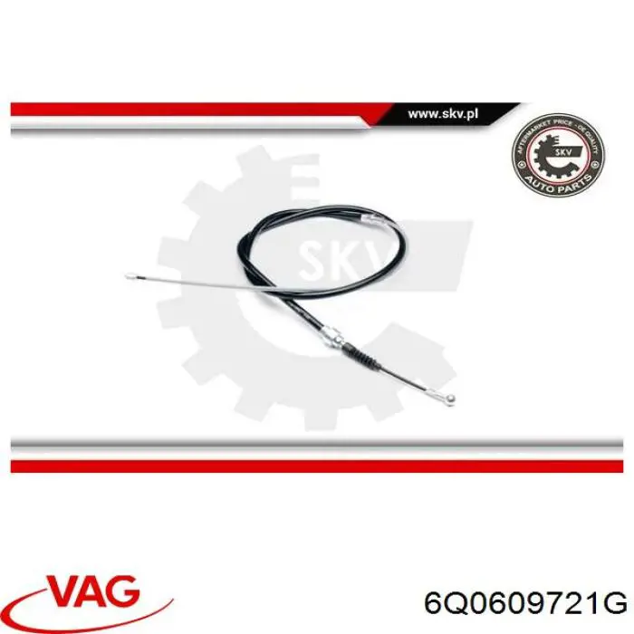 6Q0609721G VAG cable de freno de mano trasero derecho/izquierdo