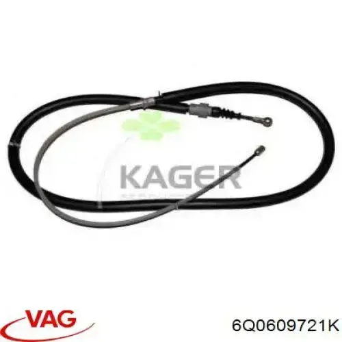 Cable de freno de mano trasero derecho/izquierdo 6Q0609721K VAG