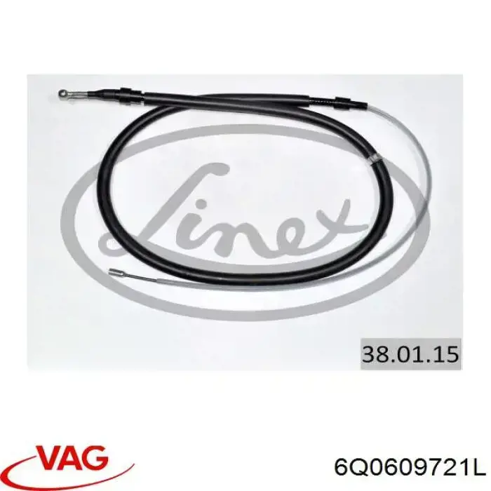 Comprar 6Q0609721L VAG Cable de freno de mano trasero derecho/izquierdo