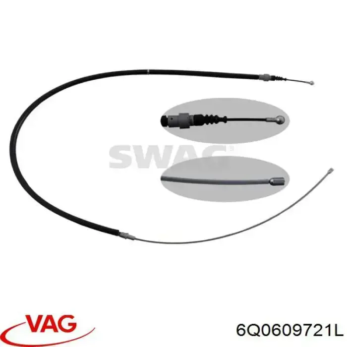 Cable de freno de mano trasero derecho/izquierdo VAG 6Q0609721L precio, desde 10,89 EUR