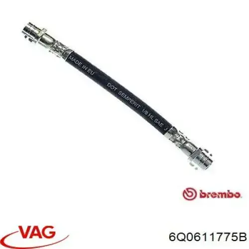 6Q0611775B VAG Manguera de freno trasera