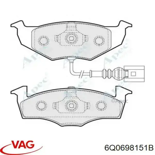 Comprar 6Q0698151B VAG Pastillas delanteras de freno
