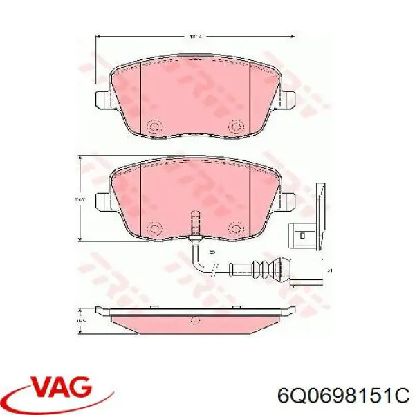 Pastillas de freno 6Q0698151C VAG