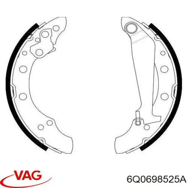 Zapatas de freno 6Q0698525A VAG