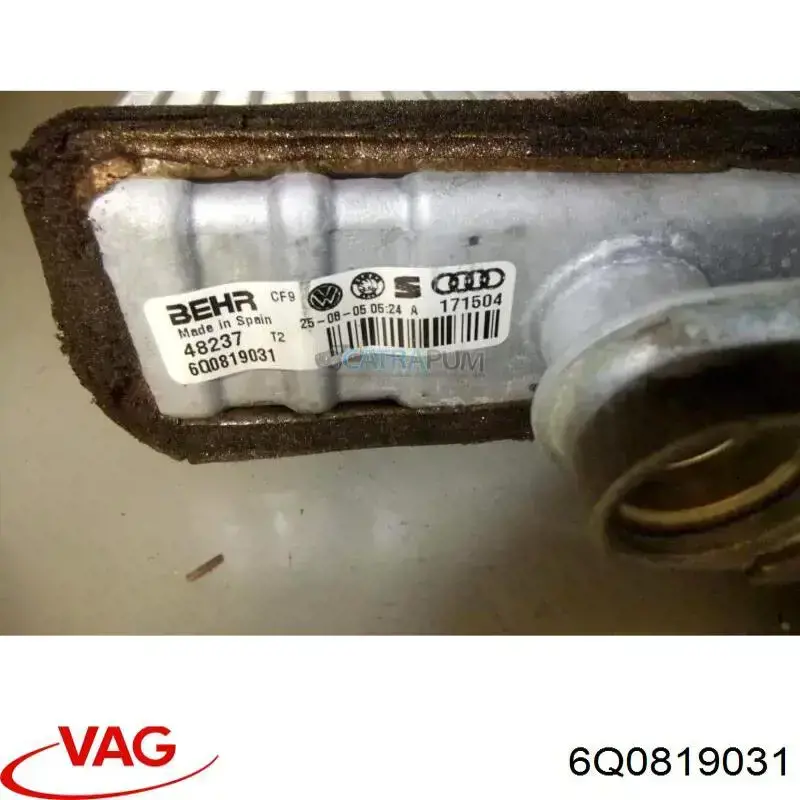 6Q0819031 VAG Radiador interior