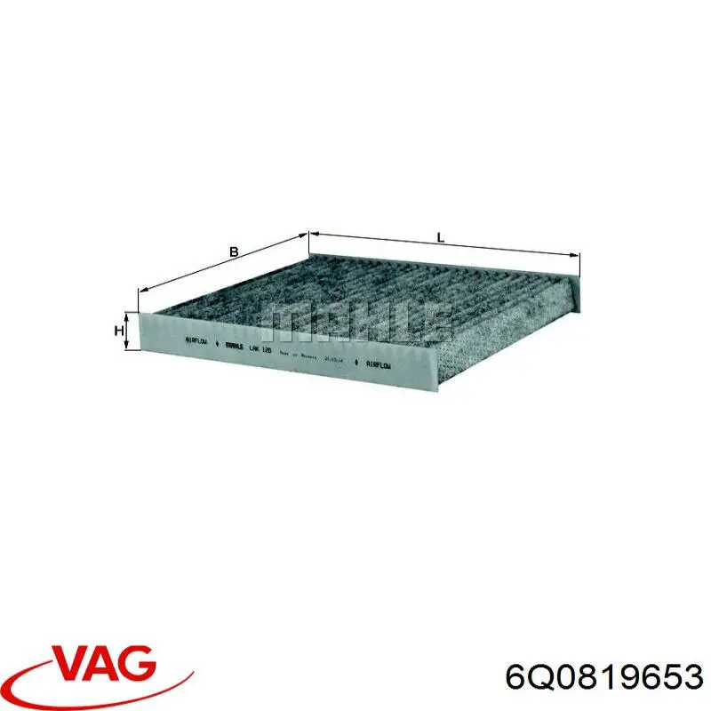 Filtro de cabina VAG 6Q0819653 precio, desde 12,58 EUR