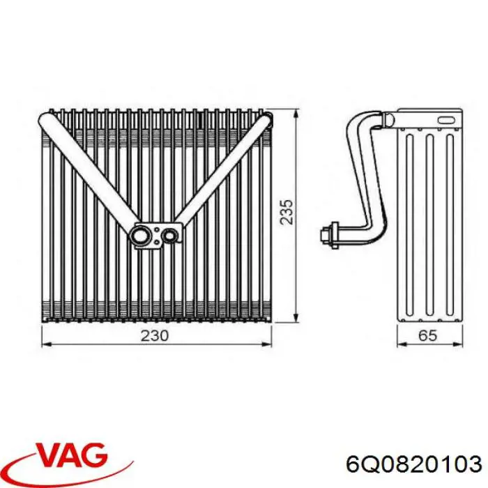 Comprar 6Q0820103 VAG Evaporador de aire acondicionado