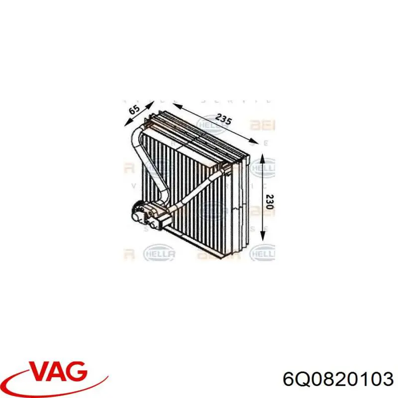 Evaporador de aire acondicionado VAG 6Q0820103 precio, desde 84,74 EUR