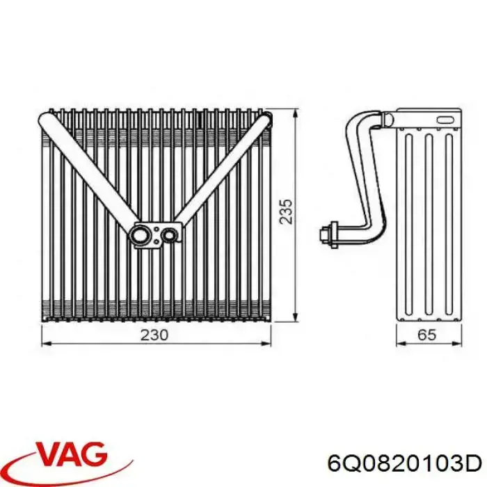 Comprar 6Q0820103D VAG Evaporador de aire acondicionado