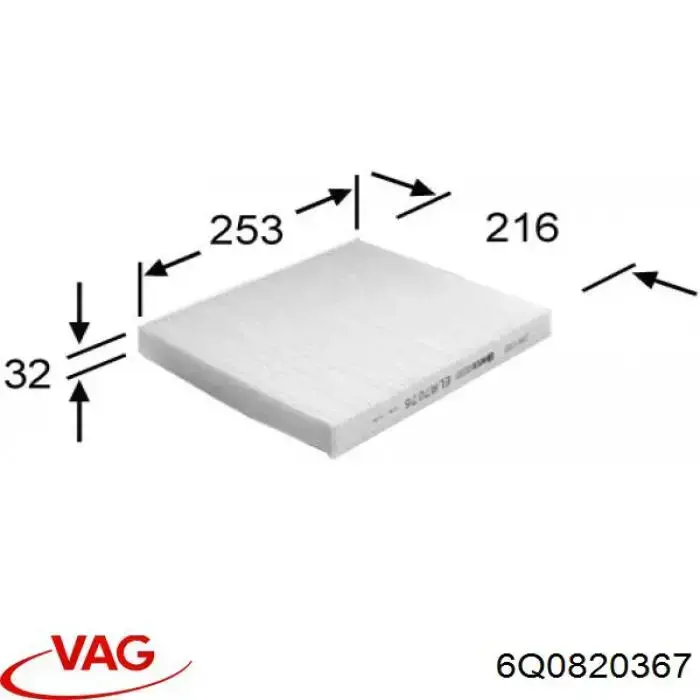 Comprar 6Q0820367 VAG Filtro de aire del habitáculo