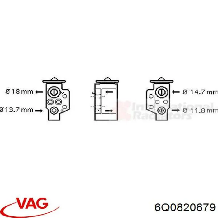 6Q0820679 VAG Válvula TRV del aire acondicionado