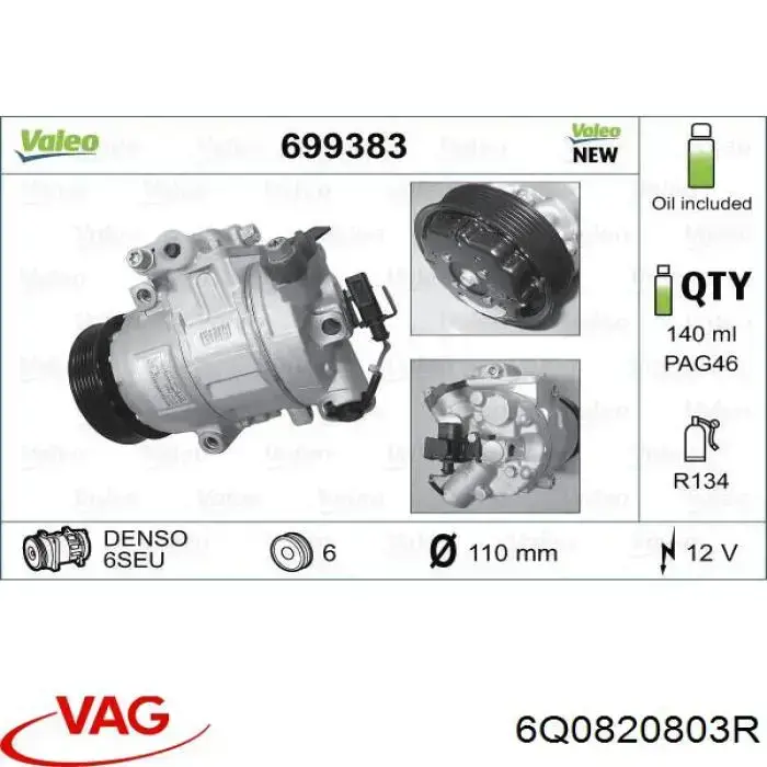 Comprar 6Q0820803R VAG Compresor de aire acondicionado coche