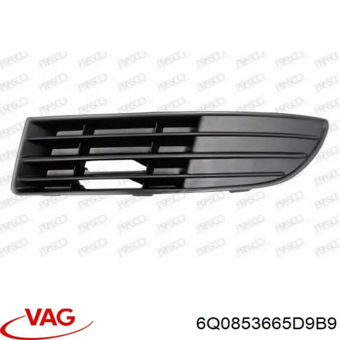 6Q0853665D9B9 VAG Tapa de rejilla de faro antiniebla delantero izquierdo