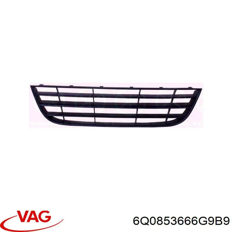 6Q0853666G9B9 VAG rejilla de ventilación, parachoques trasero, derecha