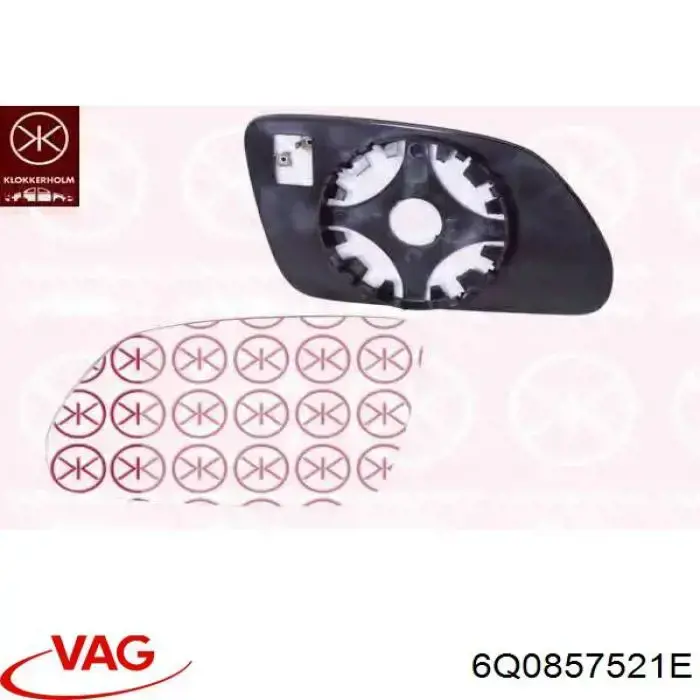 Cristal de Retrovisor Exterior Izquierdo VAG 6Q0857521E