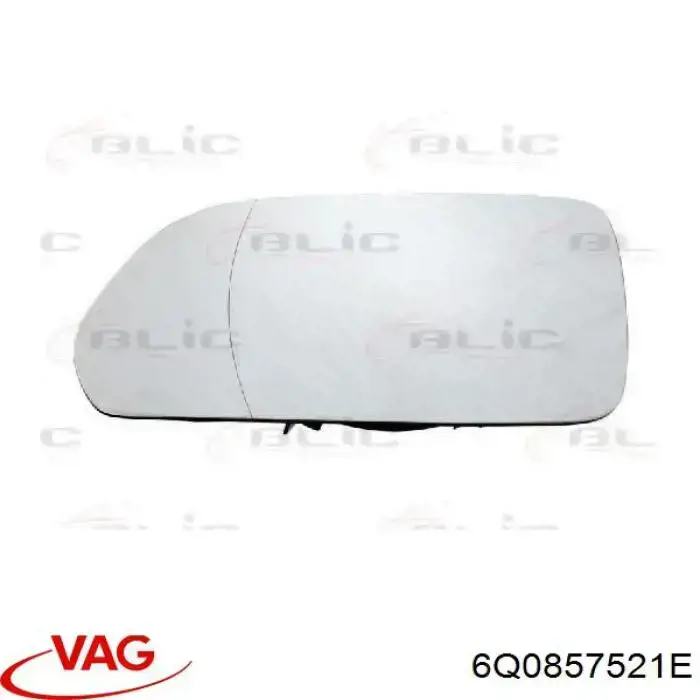 Cristal de espejo retrovisor exterior izquierdo 6Q0857521E VAG