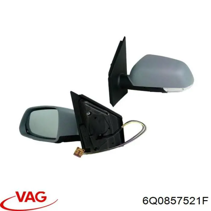 Cristal de espejo retrovisor exterior izquierdo 6Q0857521F VAG