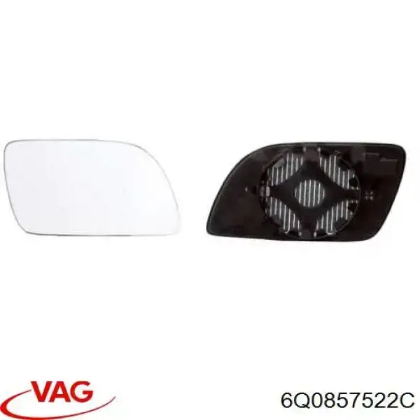 6Q0857522C VAG cristal de espejo retrovisor exterior derecho