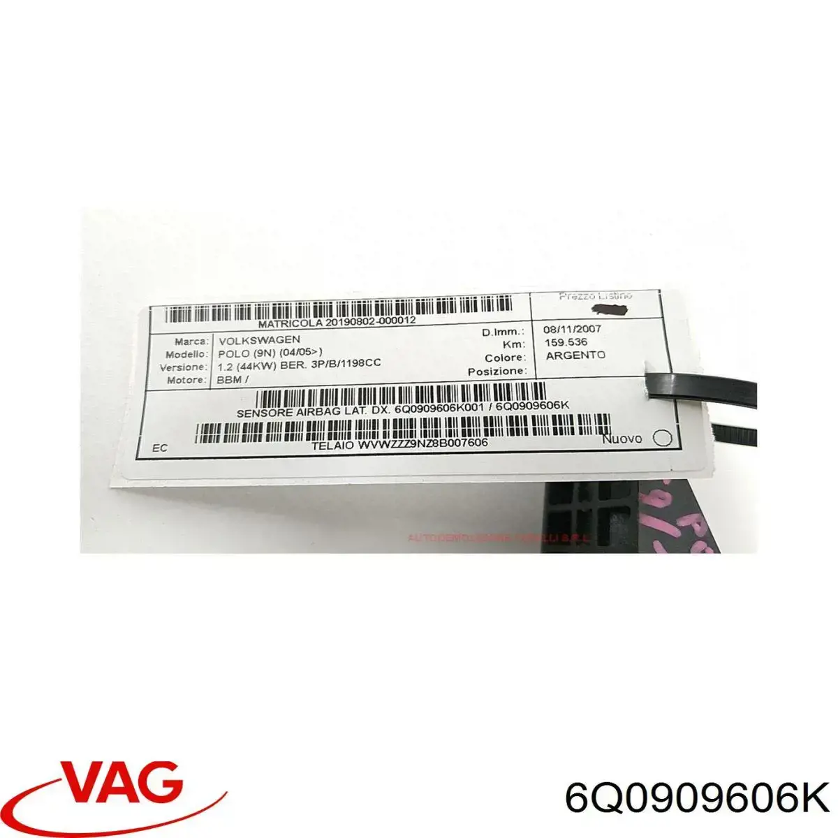 Sensor de airbag delantero VAG 6Q0909606K precio, desde  EUR