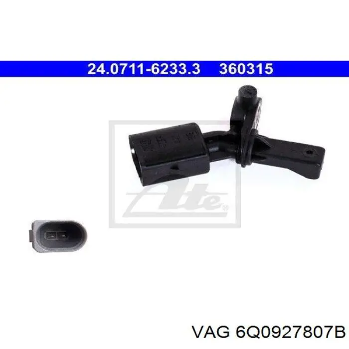 Sensor ABS, rueda trasera izquierda VAG 6Q0927807B