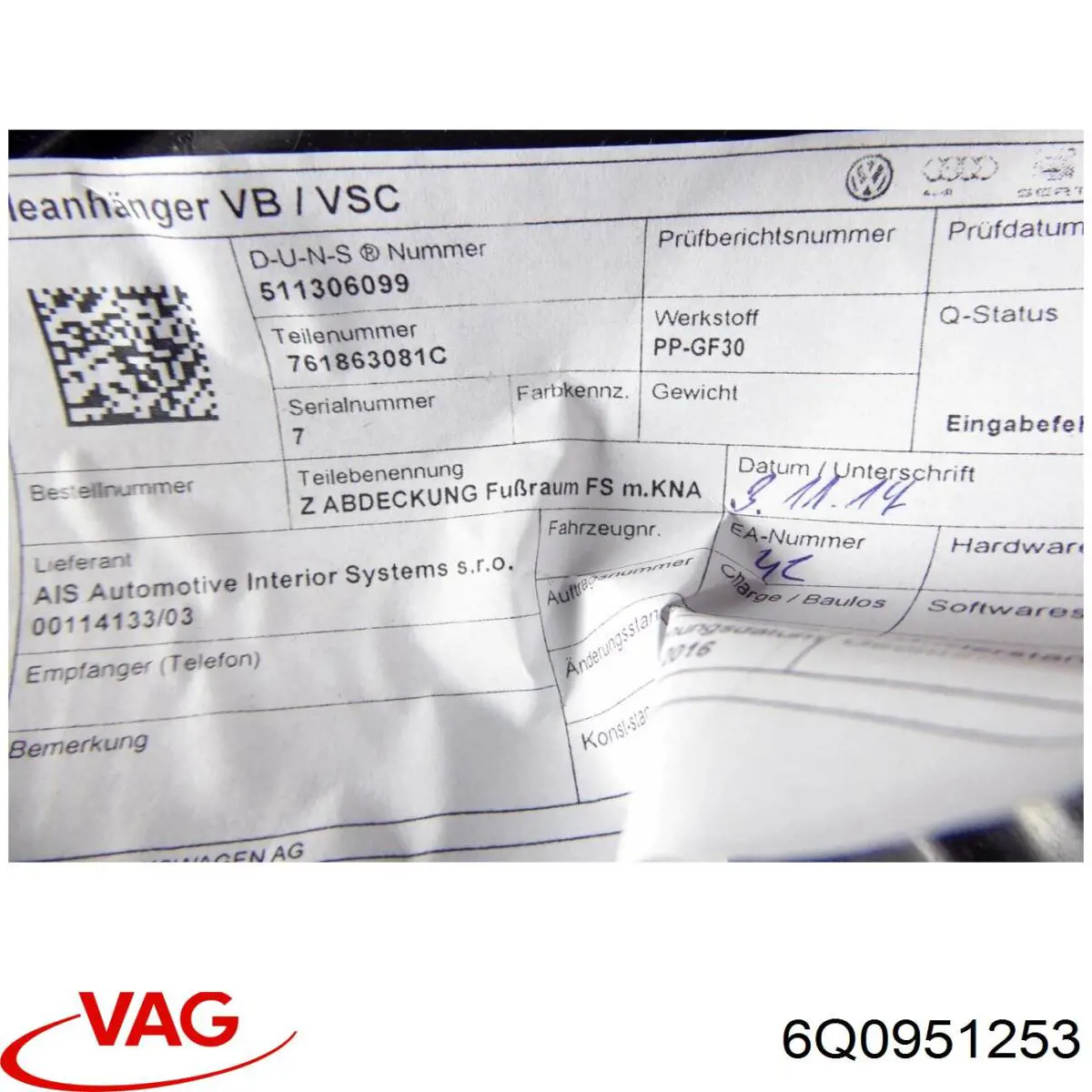 VAG 6Q0951253 precio, desde 26,73 EUR