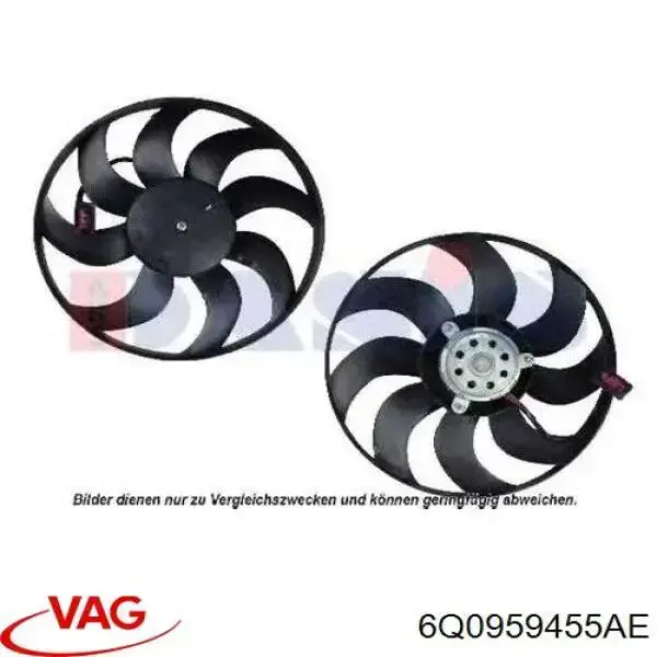 6Q0959455AE VAG ventilador (rodete +motor refrigeración del motor con electromotor completo)