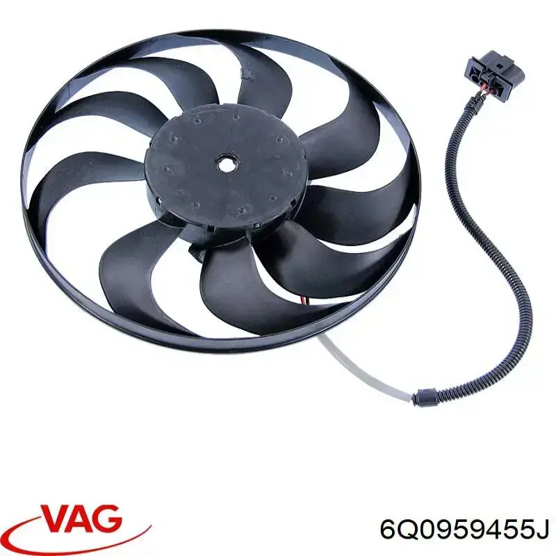 6Q0959455J VAG ventilador (rodete +motor refrigeración del motor con electromotor completo)