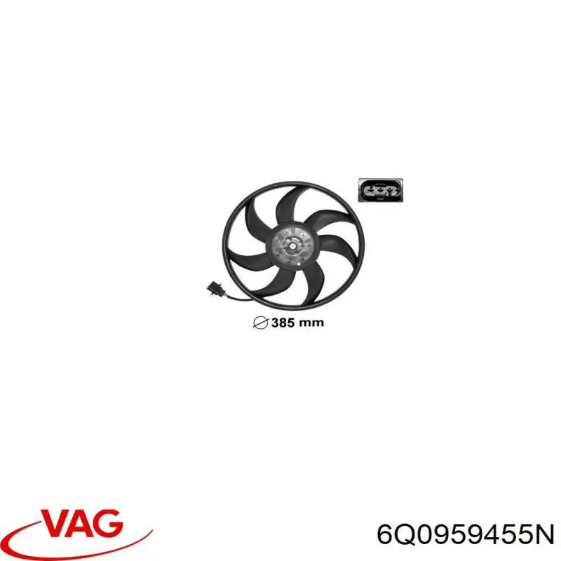 Ventilador del motor 6Q0959455N VAG