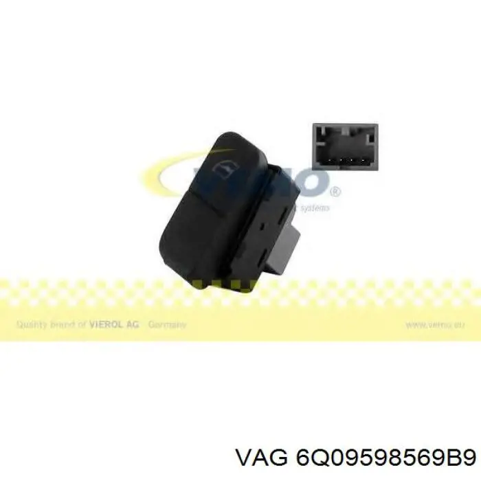 6Q09598569B9 VAG Botón de encendido del motor del elevalunas trasero