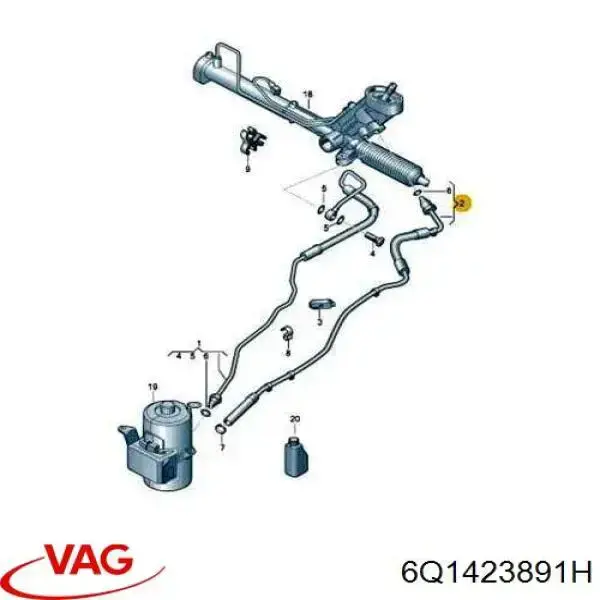 Comprar V101768 VEMO/Vaico Manguera de baja presión de dirección asistida, de la cremallera al depósito