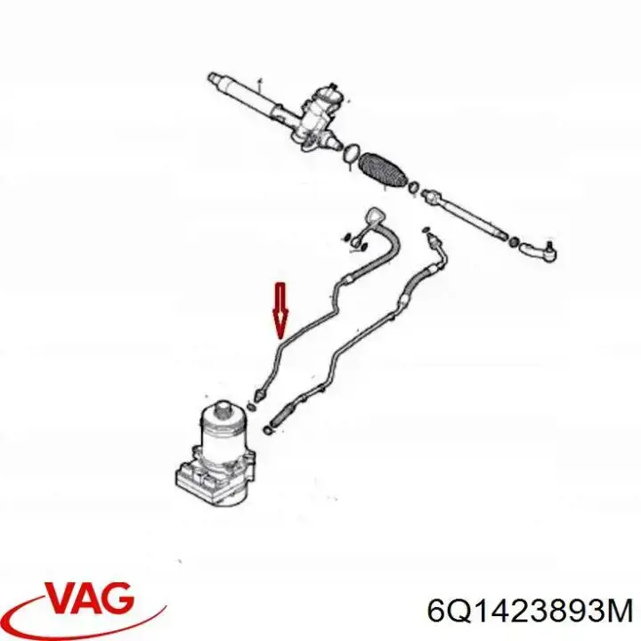 Comprar 6Q1423893M VAG Manguera de alta presion de direccion, hidráulica