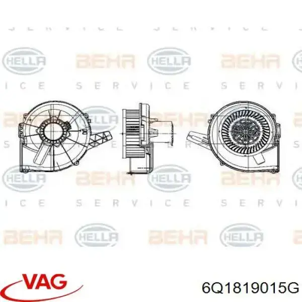 Ventilador habitáculo 6Q1819015G VAG