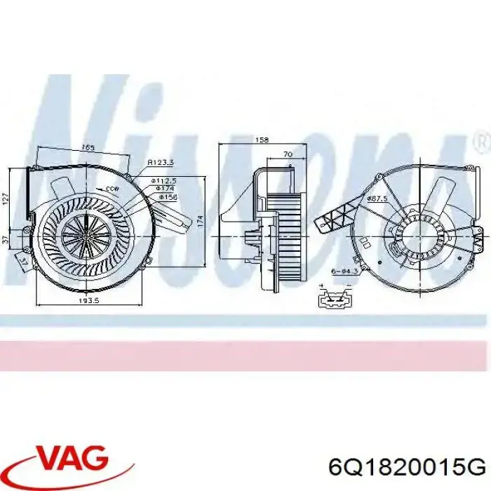 Ventilador interior VAG 6Q1820015G