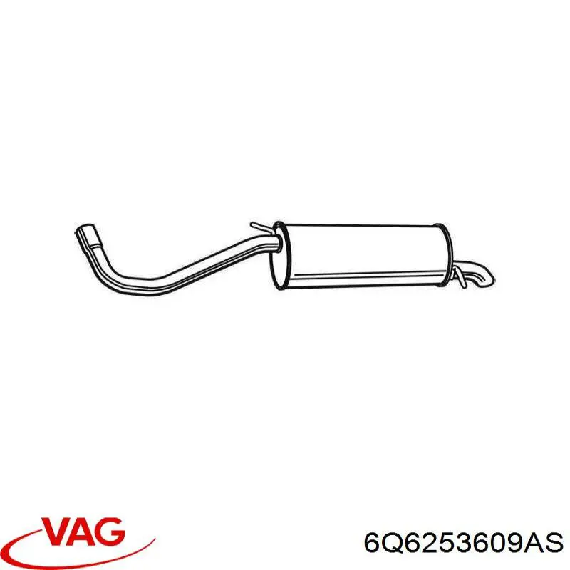 Silenciador trasero VAG 6Q6253609AS precio, desde 87,41 EUR