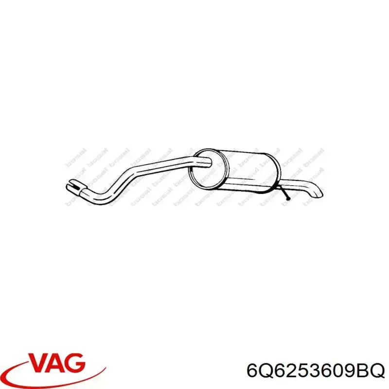 6Q6253609BQ VAG silenciador posterior