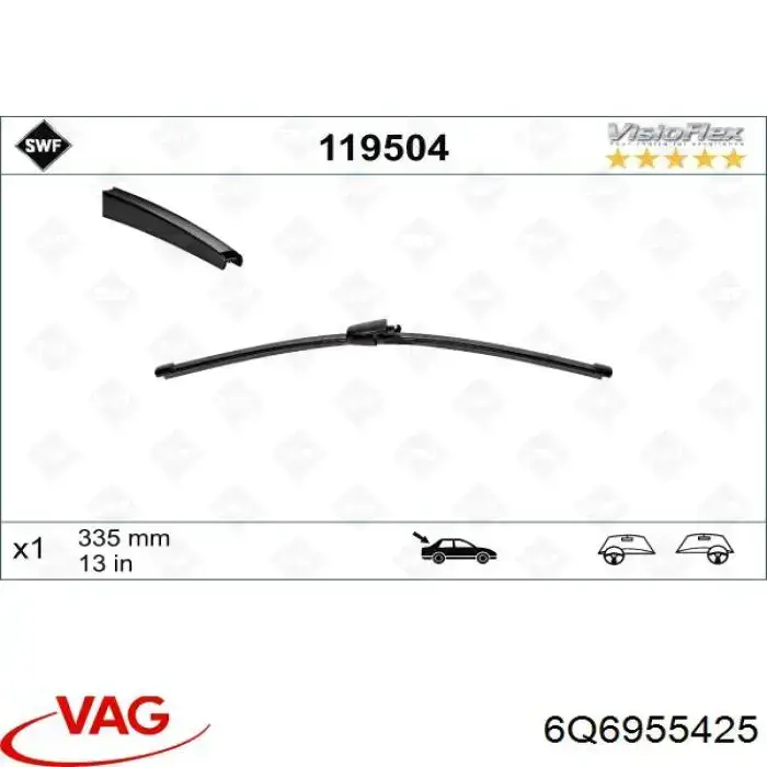 Comprar 6Q6955425 VAG Limpiaparabrisas traseros