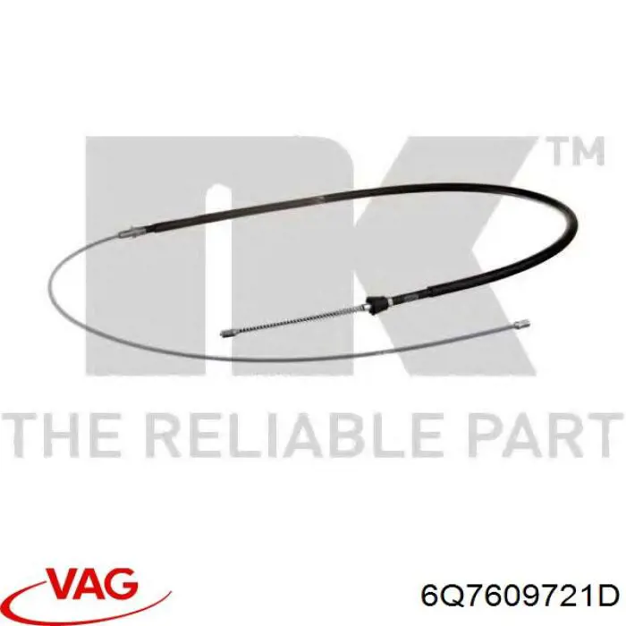 Cable de freno de mano trasero derecho/izquierdo VAG 6Q7609721D precio, desde 13,61 EUR