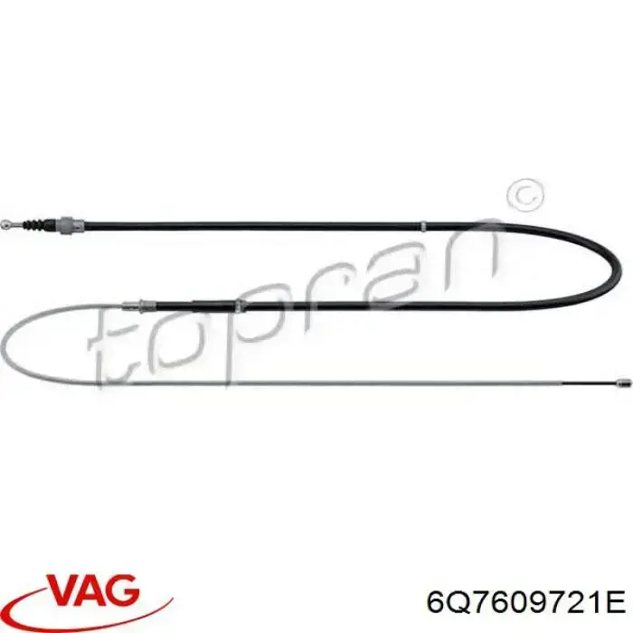 6Q7609721E VAG cable de freno de mano trasero derecho/izquierdo