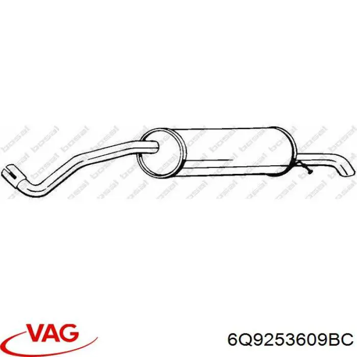 Silenciador trasero VAG 6Q9253609BC precio, desde 125,72 EUR