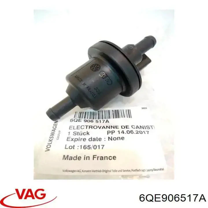 6QE906517A VAG Válvula de ventilación de gases del tanque de combustible