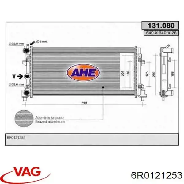 Comprar 6R0121253 VAG Radiador de auto