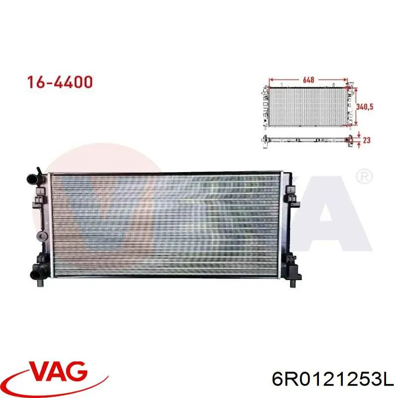 Radiador refrigeración del motor VAG 6R0121253L